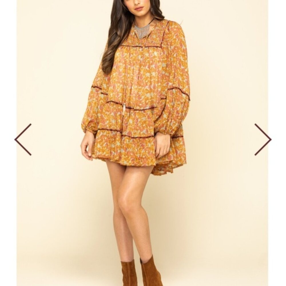 NWOT Free People Free Swinging Balloon Sleeve Mini Dress